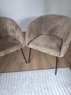 2 ZGAN Wood eetkamerstoelen (zandkleurig), Huis en Inrichting, Stoelen, Ophalen, Zo goed als nieuw, Stof, Twee
