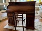 Donker Eiken secretaire met stoeltje, Huis en Inrichting, Kasten | Secretaires, Ophalen, Gebruikt