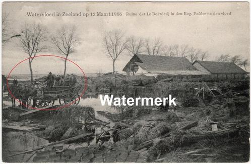 Ansichtkaart Watervloed in Zeeland, Eng Polder 1906, Verzamelen, Ansichtkaarten | Nederland, Gelopen, Zeeland, Voor 1920, Verzenden