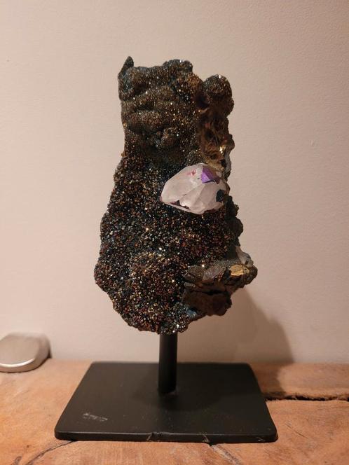 Pyriet & Amethist Kwarts op Standaard, Antiek en Kunst, Antiek | Woonaccessoires, Ophalen of Verzenden