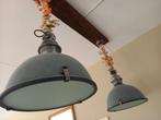 Twee hanglampen Industrieel Bikkel grijs, Ophalen, Zo goed als nieuw, Glas, 75 cm of meer