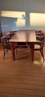 Mooie eettafel met 6 Thonet stoelen, Ophalen of Verzenden, Zo goed als nieuw, Rechthoekig, 50 tot 100 cm
