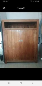 Teakhouten kast, Ophalen, Zo goed als nieuw, 120 tot 170 cm
