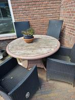 stoelen niet mooi meer.tafel hout met wicker, Tuin en Terras, Ophalen, Gebruikt