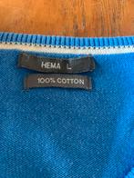 Hema heren trui blauw maat L - Gedragen, Kleding | Heren, Truien en Vesten, Ophalen of Verzenden, Gedragen, Maat 52/54 (L), Blauw