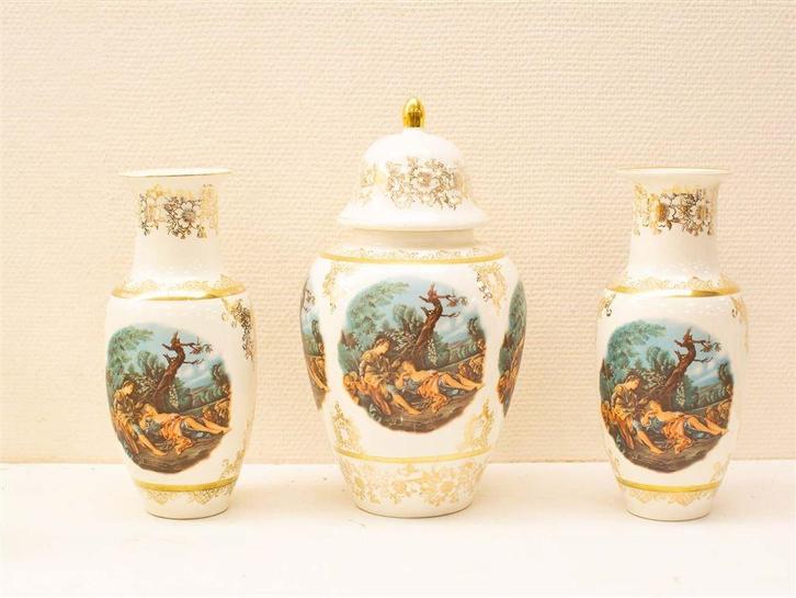 3 delig porseleinen kastel 33085, Huis en Inrichting, Woonaccessoires | Vazen, Gebruikt, Wit, Minder dan 50 cm, Aardewerk of Porselein