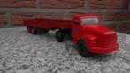 oude SCANIA 76 JUE Braziliaanse Tekno lion car oplegger 1/50, Ophalen of Verzenden, Gebruikt, Bus of Vrachtwagen, Tekno
