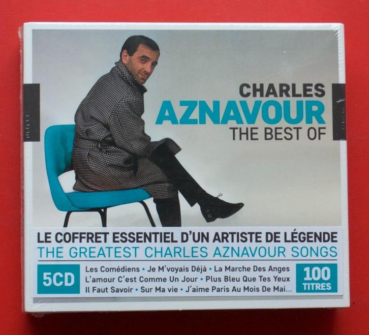 5cd-box Charles Anzavour Best of 100 titres chansons, Cd's en Dvd's, Cd's | Franstalig, Zo goed als nieuw, Ophalen of Verzenden