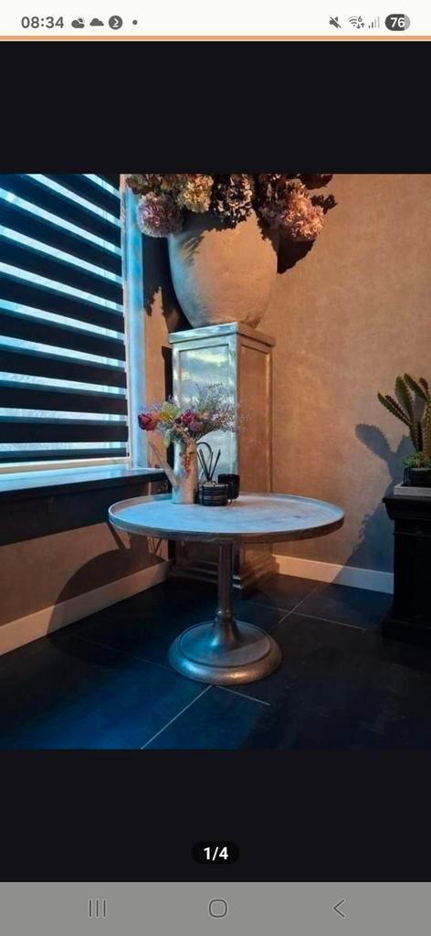 Industriële Alu Salontafel / Bijzettafel, Huis en Inrichting, Tafels | Sidetables, Zo goed als nieuw, 75 cm of meer, Minder dan 50 cm