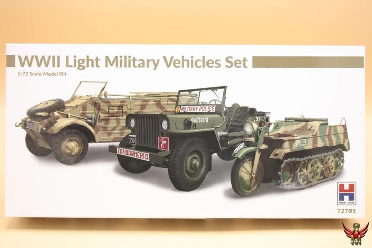 ROWASP | Hobby 2000 WWII Light Military Vehicles Set, Hobby en Vrije tijd, Modelbouw | Auto's en Voertuigen, Nieuw, Auto, 1:50 of kleiner
