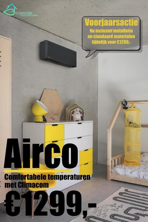 Airconditioning inclusief installatie! Climacom B.V., Witgoed en Apparatuur, Airco's, Nieuw, Wandairco, 60 tot 100 m³, 3 snelheden of meer