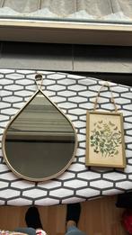 Druppel spiegel goud met fotolijstje, Huis en Inrichting, Woonaccessoires | Spiegels, Ophalen, Minder dan 50 cm, Zo goed als nieuw