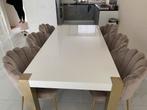 Hoogglans eettafel 200x100 gouden poten, Huis en Inrichting, Tafels | Eettafels, 200 cm of meer, 50 tot 100 cm, Rechthoekig, Ophalen of Verzenden