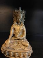 Bronzen zittende Tibetaanse Boeddha., Antiek en Kunst, Ophalen of Verzenden
