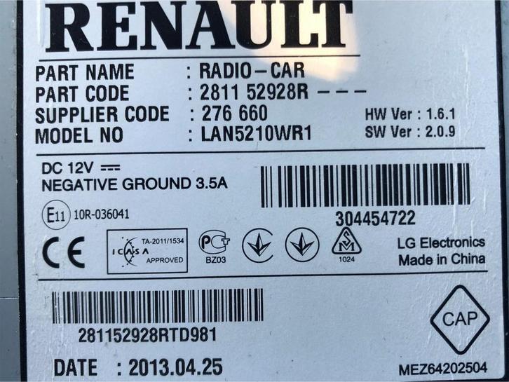 Renault radio code kwijt? Nummer doorgeven van de radio D981, Auto diversen, Autoradio's, Ophalen