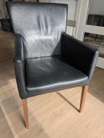 6 eetkamerstoelen, Ophalen, Gebruikt, Zwart, Leer