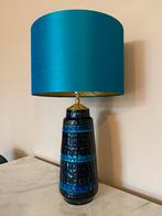 Blauwe West Germany vaas-lamp met blauwe lampenkap, Antiek en Kunst, Ophalen of Verzenden