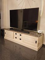 Tv meubel eiken van kleur met 4 lades 2 schuifdeuren, Ophalen, 150 tot 200 cm, Eikenhout, Minder dan 100 cm