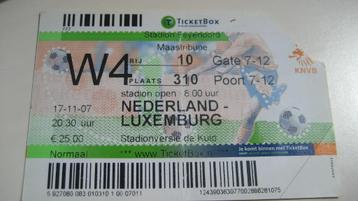Kaartje Nederland - Luxemburg 2007 beschikbaar voor biedingen