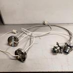 Zilver fitting en plafondkap met snoer en staaldraad lengte, Ophalen of Verzenden, 75 cm of meer