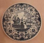 Delfts Blauw Wandbord met Friese Waterkant., Ophalen of Verzenden
