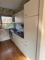 Witte keuken /keukenkasten met gasfornuis en inbouwkoelkast, Ophalen, Gebruikt, Wit, Dubbelwandige keuken