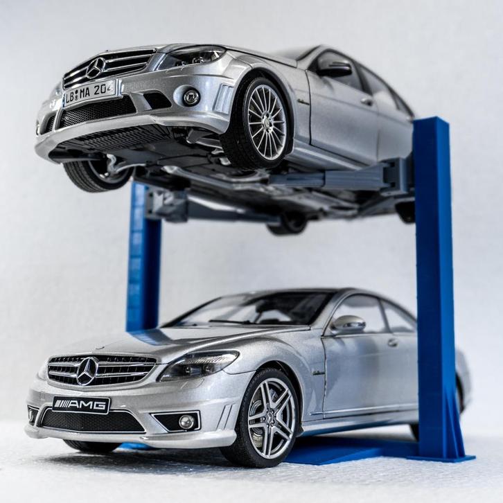 1:18 miniatuur tweekoloms hefbrug autobrug blauwgrijs dioram, Hobby en Vrije tijd, Modelauto's | 1:18, Nieuw, Auto, Overige merken