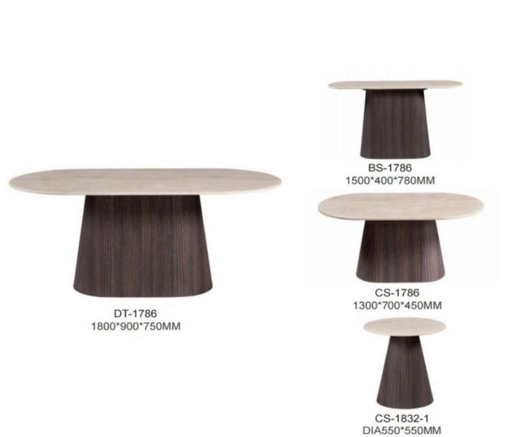 Hotel Chique Eettafel & Salontafel – Travertin Marmer Blad, Huis en Inrichting, Tafels | Eettafels, Nieuw, 50 tot 100 cm, 150 tot 200 cm