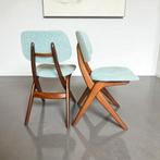 Vintage GERESTAUREERDE Louis van Teeffelen Scissor chairs 2x, Huis en Inrichting, Stoelen, Twee, Vintage, Ophalen of Verzenden
