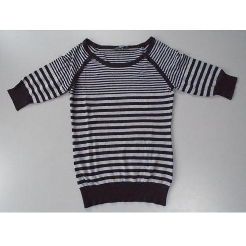 Truitje zwart grijs gestreept S/36, Kleding | Dames, Tops, Gedragen, Maat 36 (S), Zwart, Lange mouw, Verzenden