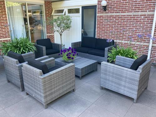 Four Seasons loungset 6-delig, Tuin en Terras, Tuinsets en Loungesets, Gebruikt, Loungeset, Wicker, 5 zitplaatsen, Bank, Bijzettafel