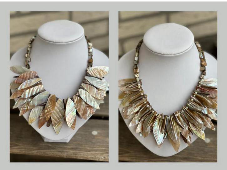 Schelp , zoetwater Parel ketting, Sieraden, Tassen en Uiterlijk, Edelstenen, Nieuw, Ophalen of Verzenden