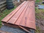 Partij 8 stuks hardhout damwand profielen 4 m bezorgen mogel, Ophalen, Planken, Nieuw, Hardhout