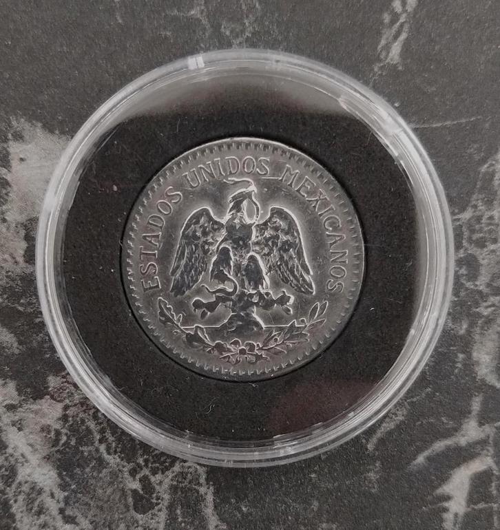 Mexico, erg fraaie 50 Centavos (Small size) munt 1919 Zilver, Postzegels en Munten, Munten | Amerika, Losse munt, Midden-Amerika