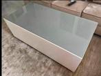 Blok salon tafel met glas, Zo goed als nieuw, Minder dan 50 cm, Rechthoekig, 50 tot 100 cm