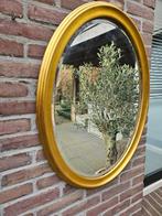 Antieke spiegel met gouden lijst en facet geslepen spiegel., Ophalen, Rechthoekig, Minder dan 100 cm