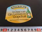 sticker KONTIKI serve onice Gin Lemon Grapefruit, Ophalen, Zo goed als nieuw, Sticker