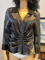 Glanzende zwarte blouse hemd shirt  Tia maat 48 (Duits), Ophalen of Verzenden, Zo goed als nieuw, Maat 46/48 (XL) of groter, Zwart
