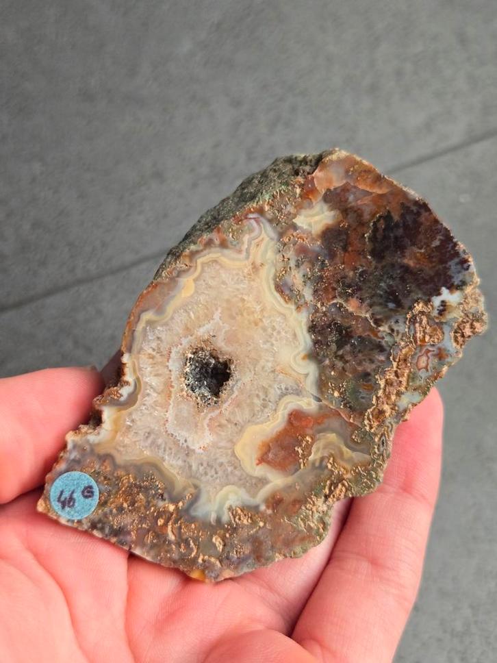 Agaat uit Duitsland - Prachtig exemplaar!, Verzamelen, Mineralen en Fossielen, Mineraal, Ophalen of Verzenden