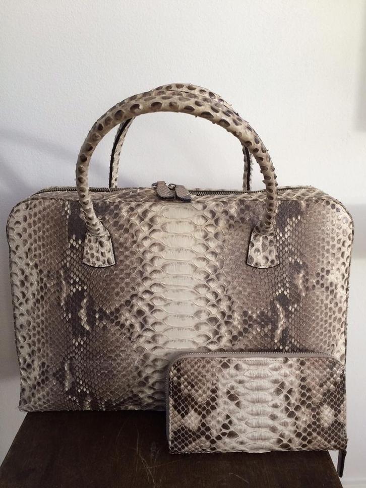 Fred de la Bretoniere tas van luxe python leer, Sieraden, Tassen en Uiterlijk, Tassen | Damestassen, Zo goed als nieuw, Handtas