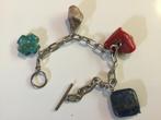 Stalen Armband met turkoois, carneool, koraal lapis., Overige materialen, Ophalen of Verzenden, Zo goed als nieuw, Overige kleuren