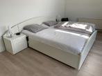 2 persoons bed, inkl. elektr. verstelbare lattenbodems, Huis en Inrichting, Ophalen, 90 cm, Wit, Tweepersoons