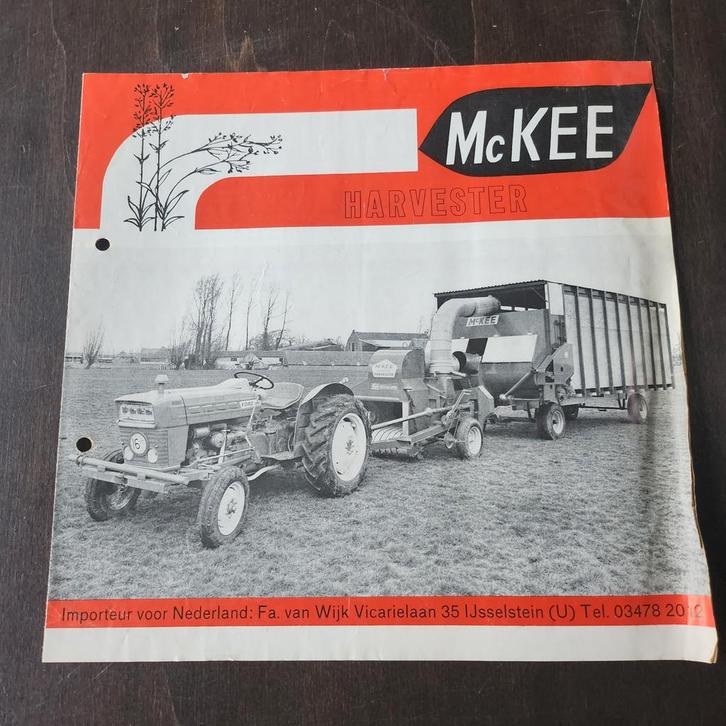 McKee Harvester Folder - Oldtimer Landbouw, Boeken, Catalogussen en Folders, Gelezen, Folder, Ophalen of Verzenden