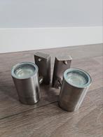 2X HOOGWARIG RVS UP DOWN BUITEN VERLICHTING |  SPOTS LAMPEN, Minder dan 50 watt, Wandlamp, Ophalen of Verzenden, Rvs