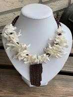 Gekristalliseerd Hout , Schelp , zoetwater Parel ketting, Ophalen of Verzenden, Nieuw