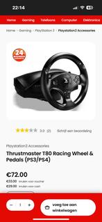 Thrustmaster t80 Racing wheel+pedalen ps4 en ps3, Spelcomputers en Games, Spelcomputers | Sony PlayStation Consoles | Accessoires