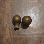 Gordijn roede eindstuk., Gebruikt, Bruin, Rond, Ophalen of Verzenden