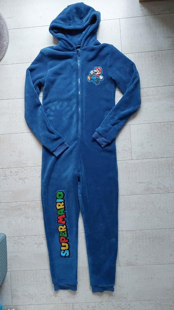 Mario Bros Super Mario onesie huispak Carnaval Halloween, Ophalen of Verzenden, Zo goed als nieuw, Jongen of Meisje