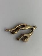 V133 Prachtige zilveren panter hanger goudkleurig, Ophalen of Verzenden, X, Goud, Dier