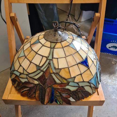 Tiffany Hanglamp / Plafonnière, Huis en Inrichting, Lampen | Hanglampen, Gebruikt, Minder dan 50 cm, Glas, Metaal, Ophalen